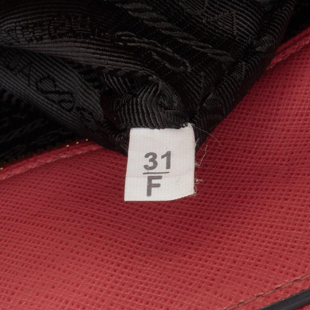 Prada B Prada Pink Blush Saffiano Leather Soft Triple Pocket Tote Italy