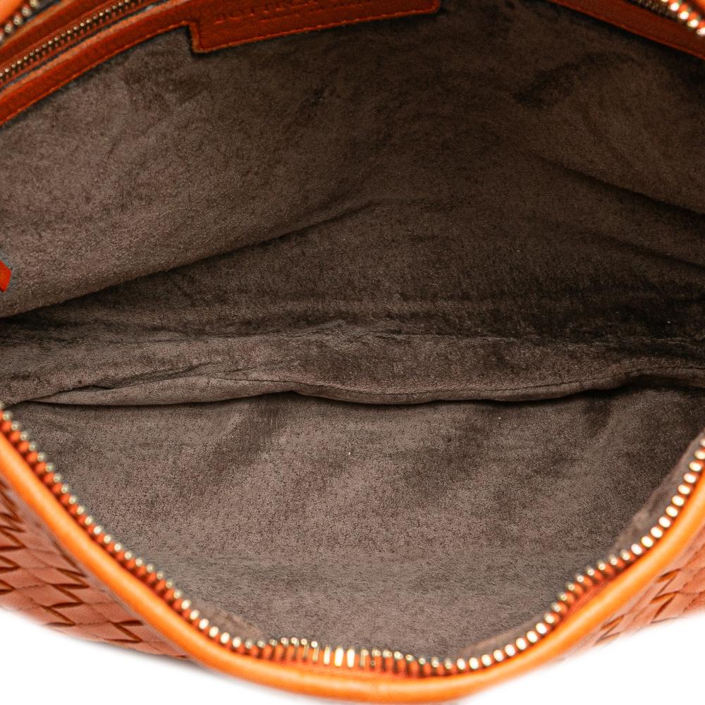 Bottega Veneta B Bottega Veneta Orange Nappa Leather Leather Small Nappa Intrecciato Veneta Hobo Italy