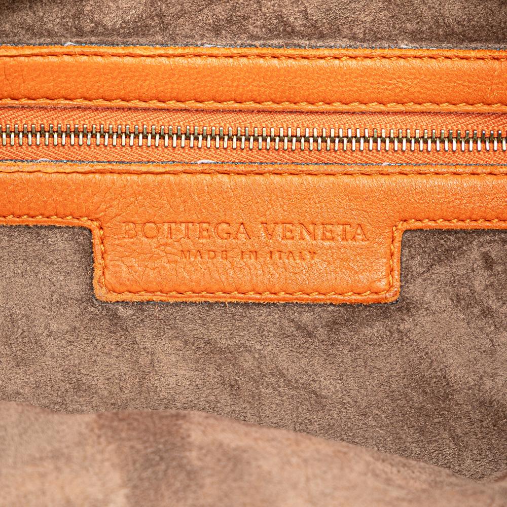 Bottega Veneta B Bottega Veneta Orange Nappa Leather Leather Small Nappa Intrecciato Veneta Hobo Italy