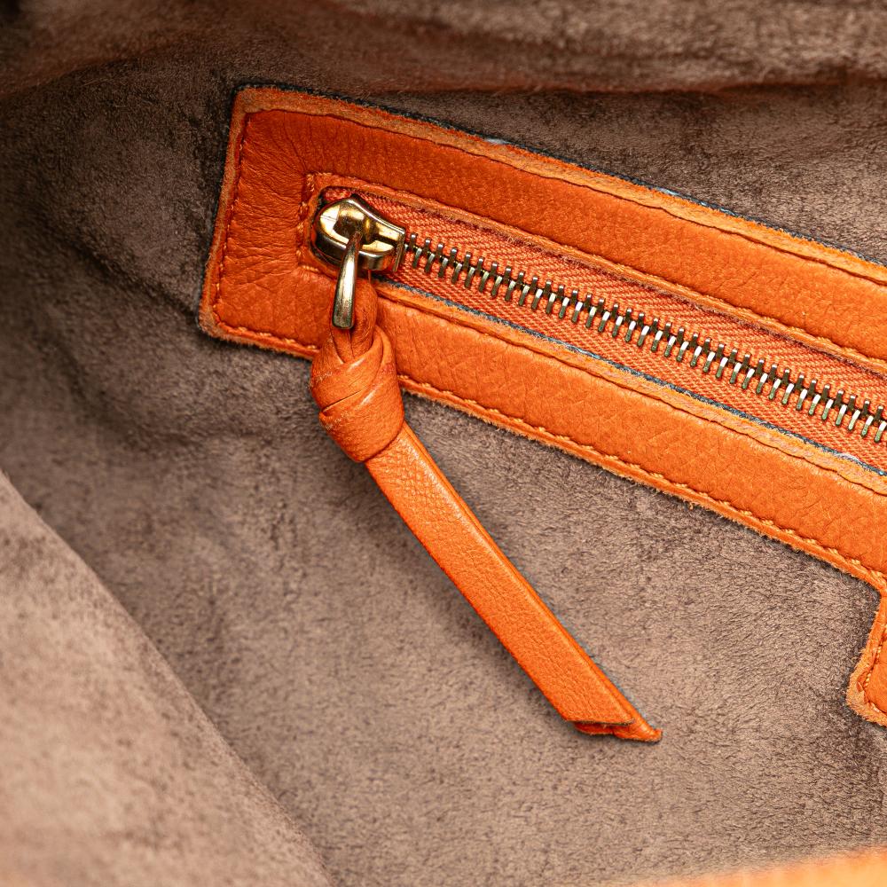 Bottega Veneta B Bottega Veneta Orange Nappa Leather Leather Small Nappa Intrecciato Veneta Hobo Italy