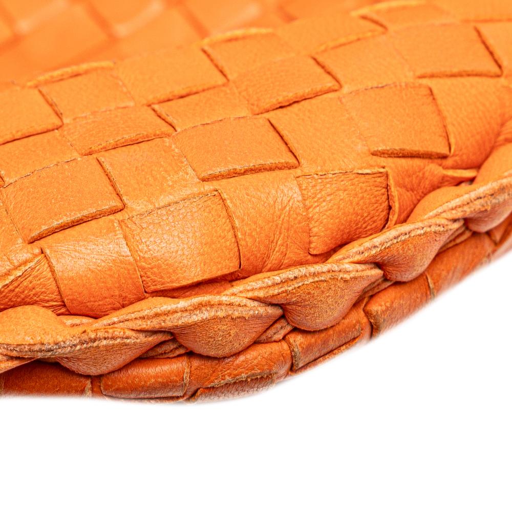 Bottega Veneta B Bottega Veneta Orange Nappa Leather Leather Small Nappa Intrecciato Veneta Hobo Italy