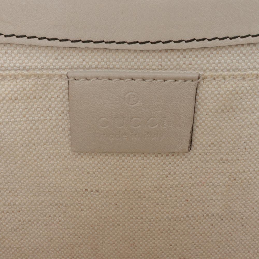Gucci B Gucci Brown Beige Calf Leather Medium Guccissima Emily Shoulder Bag Italy