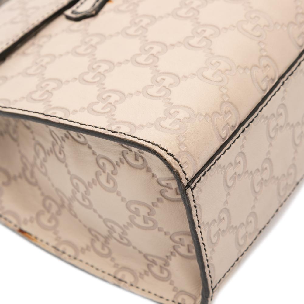 Gucci B Gucci Brown Beige Calf Leather Medium Guccissima Emily Shoulder Bag Italy