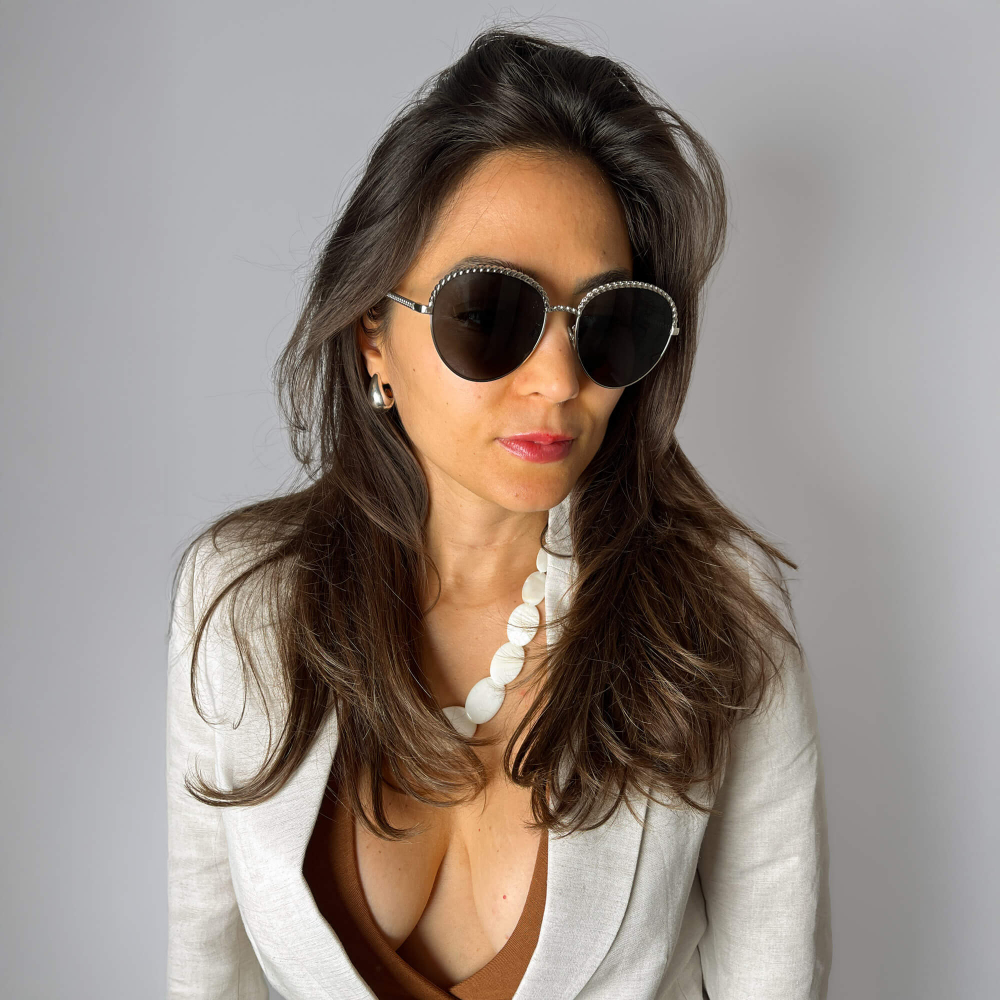 Chanel Chain Metal Sunglasses Black