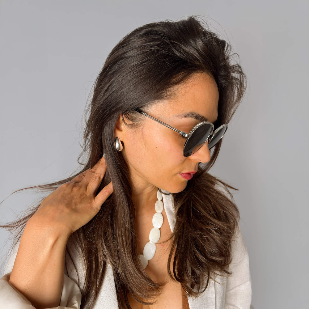 Chanel Chain Metal Sunglasses Black