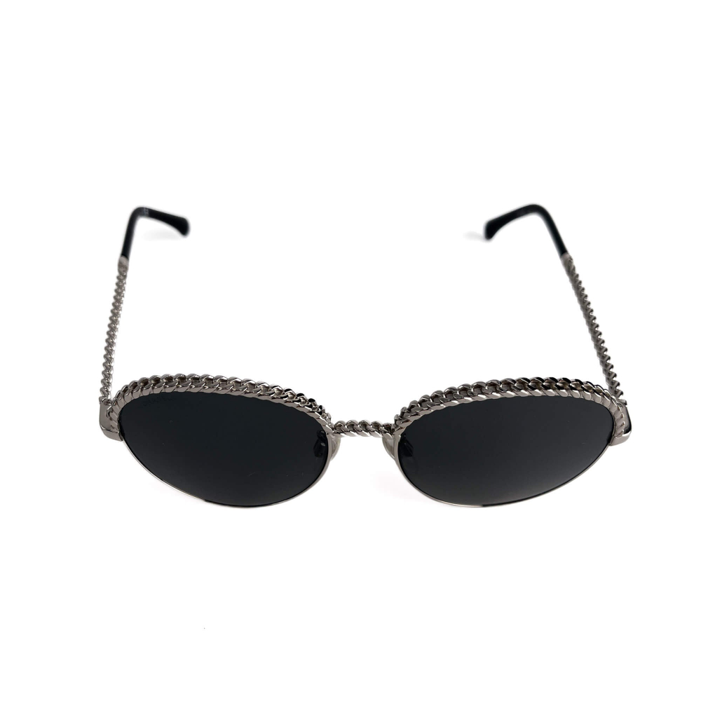 Chanel Chain Metal Sunglasses Black