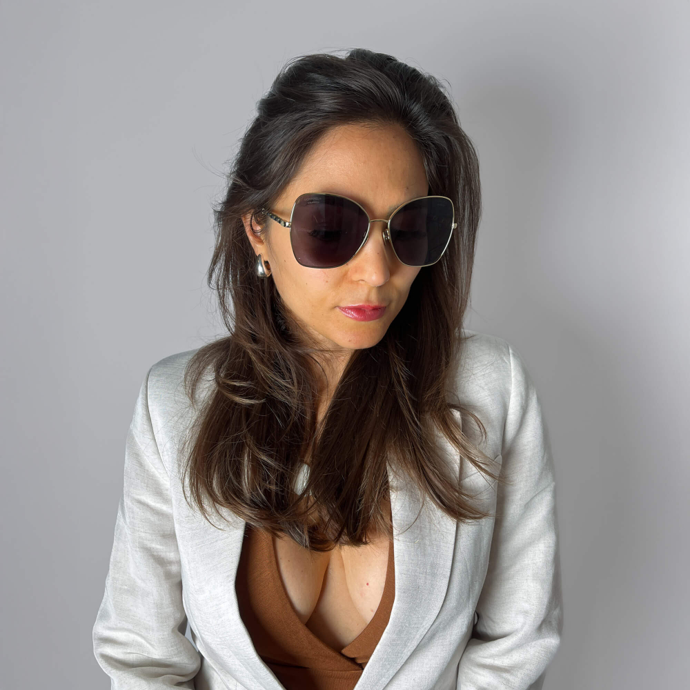 Chanel Pilot Acetate and Calfskin Quilted Square Sunglasses Black