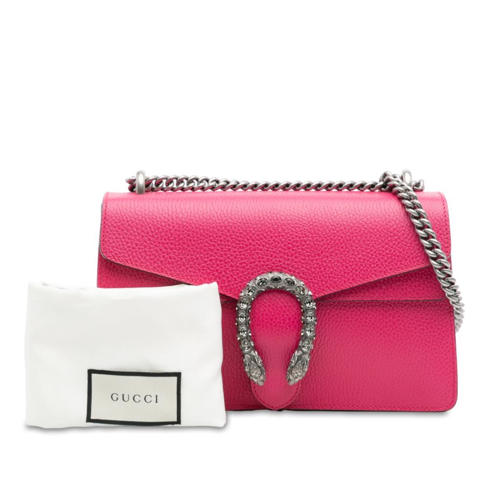 Gucci AB Gucci Pink Calf Leather Small Dionysus Shoulder Bag Italy
