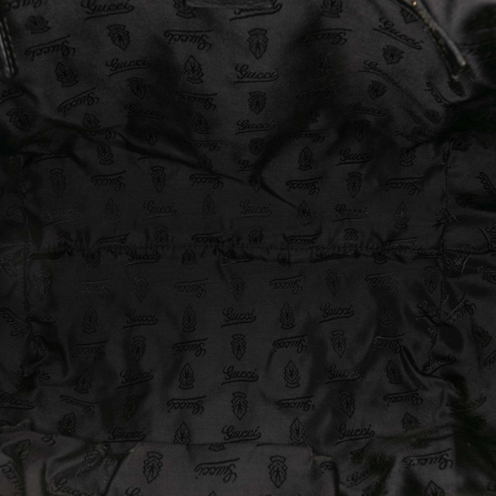 Gucci B Gucci Gray Dark Gray Canvas Fabric Medium Diamante Techno Horsebit Hobo Italy