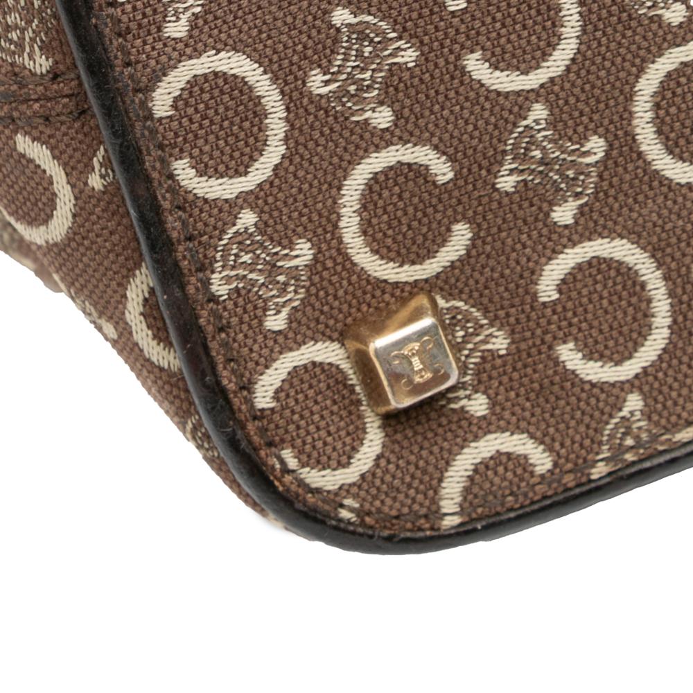 Celine B Celine Brown Canvas Fabric C Macadam Shoulder Bag Italy