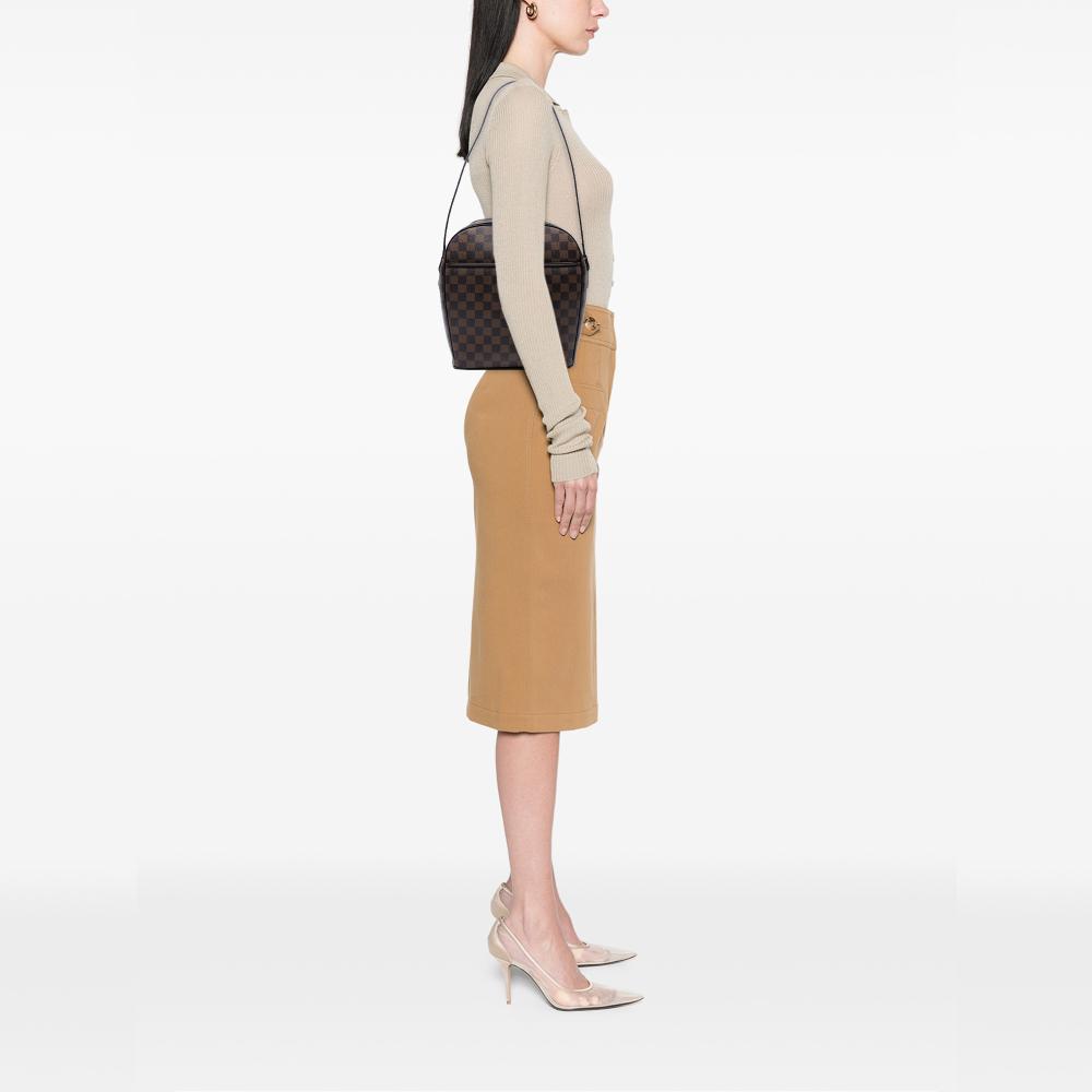 Louis Vuitton B Louis Vuitton Brown Damier Canvas Fabric Damier Ebene Ipanema GM France