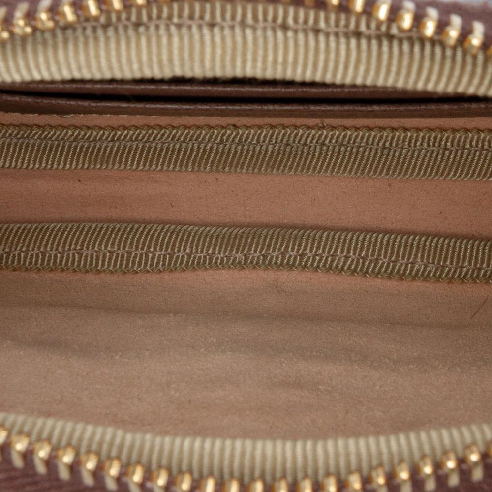 Gucci AB Gucci Brown Beige Coated Canvas Fabric Small GG Supreme Web Ophidia Belt Bag Italy