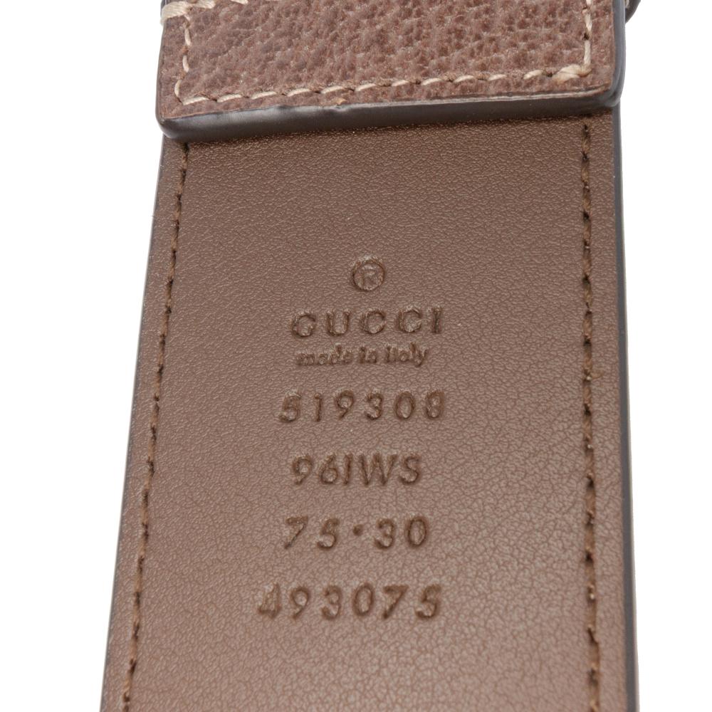 Gucci AB Gucci Brown Beige Coated Canvas Fabric Small GG Supreme Web Ophidia Belt Bag Italy