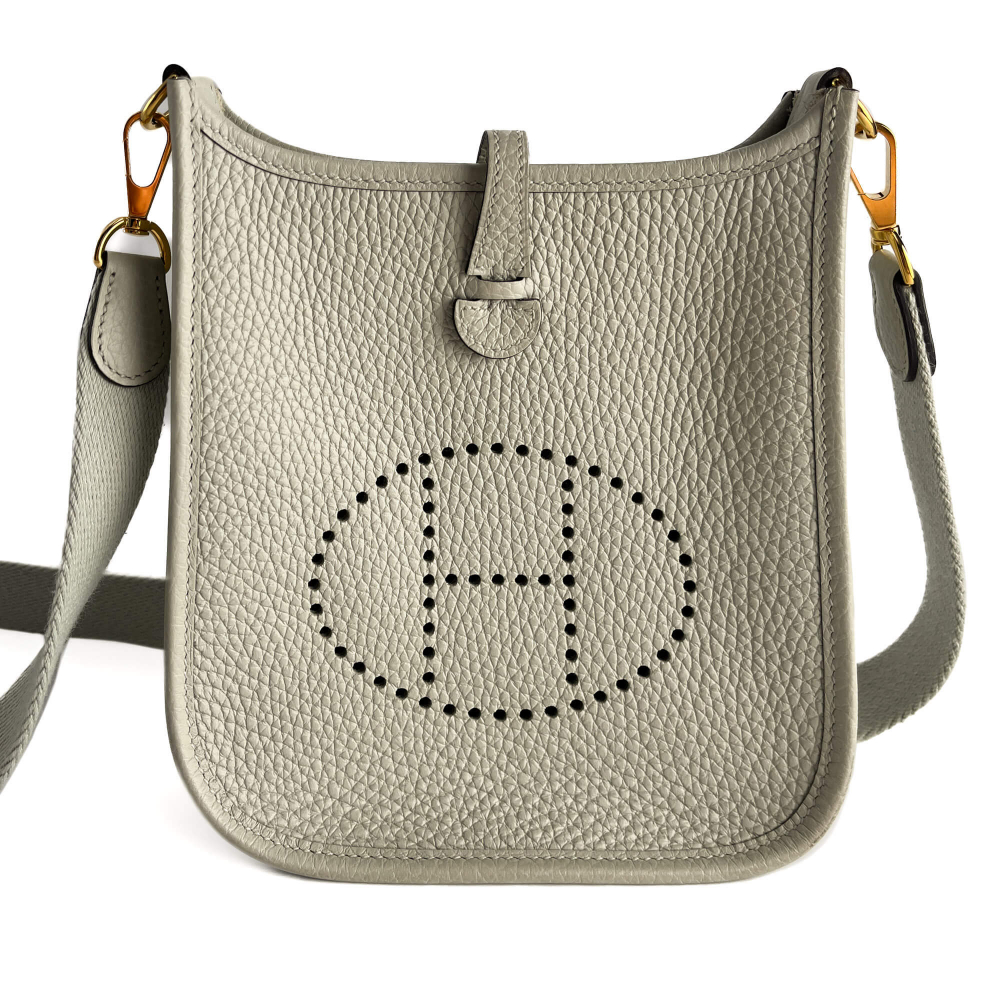 Hermès Evelyne 16 TPM Taurillon Clemence Leather Amazone Hobo Crossbody Grey