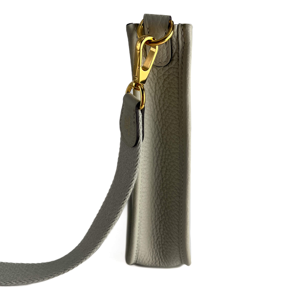 Hermès Evelyne 16 TPM Taurillon Clemence Leather Amazone Hobo Crossbody Grey