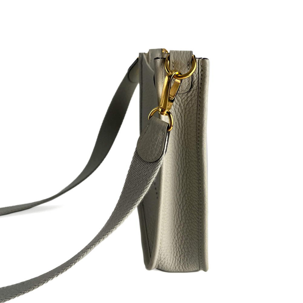 Hermès Evelyne 16 TPM Taurillon Clemence Leather Amazone Hobo Crossbody Grey