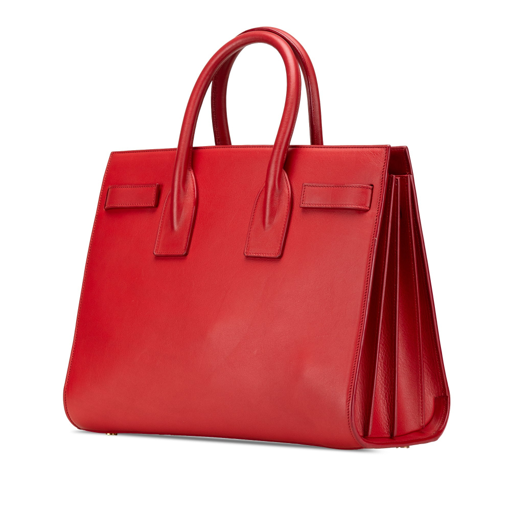 Saint Laurent Sac De Jour Small Leather Tote Handbag Red