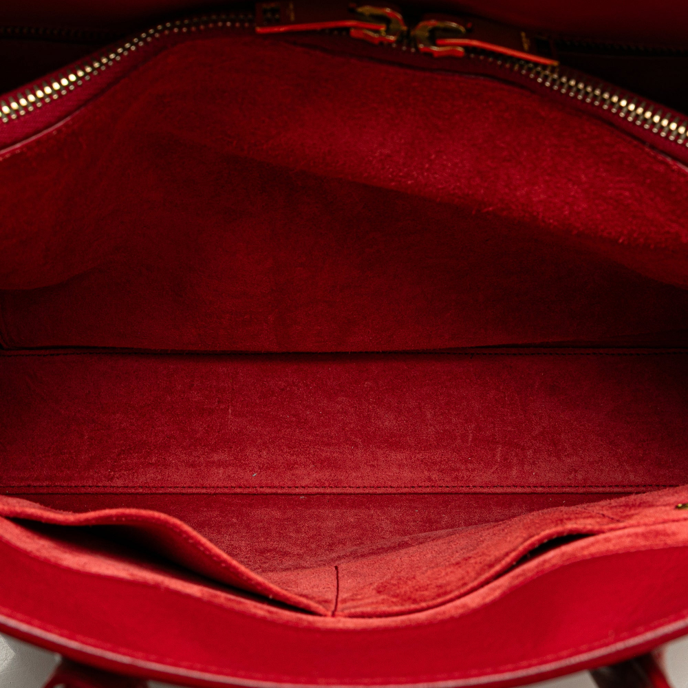 Saint Laurent Sac De Jour Small Leather Tote Handbag Red