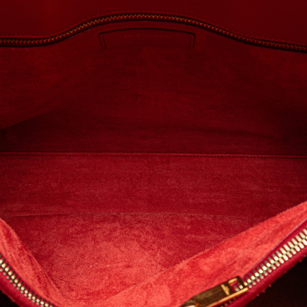 Saint Laurent Sac De Jour Small Leather Tote Handbag Red