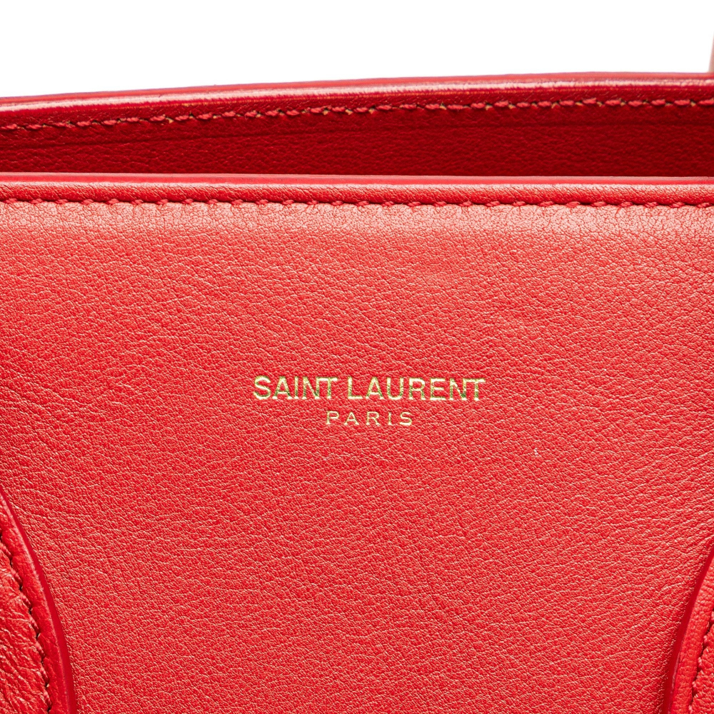 Saint Laurent Sac De Jour Small Leather Tote Handbag Red