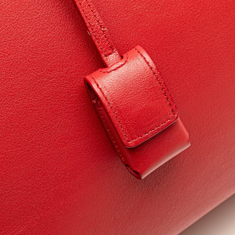 Saint Laurent Sac De Jour Small Leather Tote Handbag Red