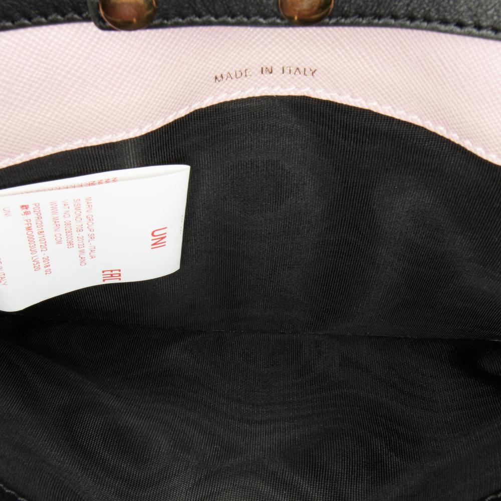 Marni AB Marni Pink Light Pink Calf Leather Triple Flap Crossbody Italy