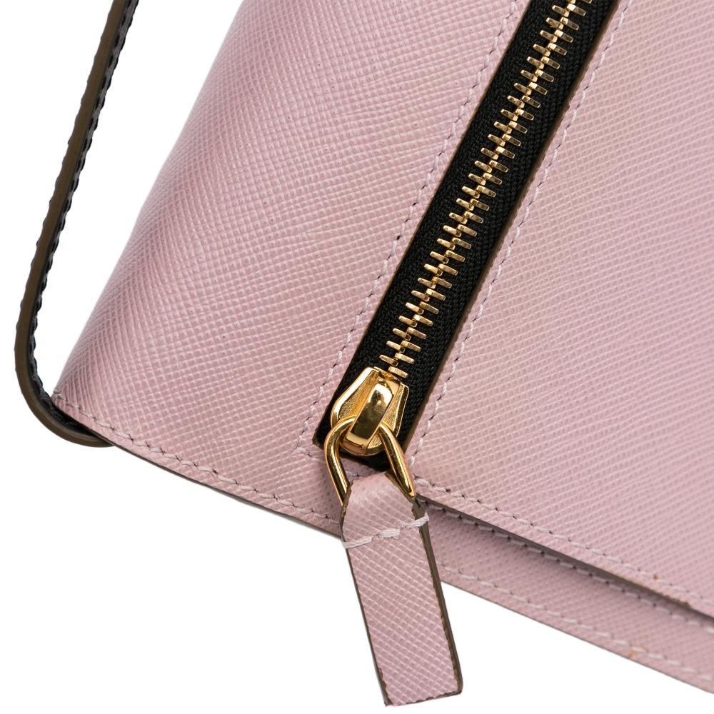 Marni AB Marni Pink Light Pink Calf Leather Triple Flap Crossbody Italy