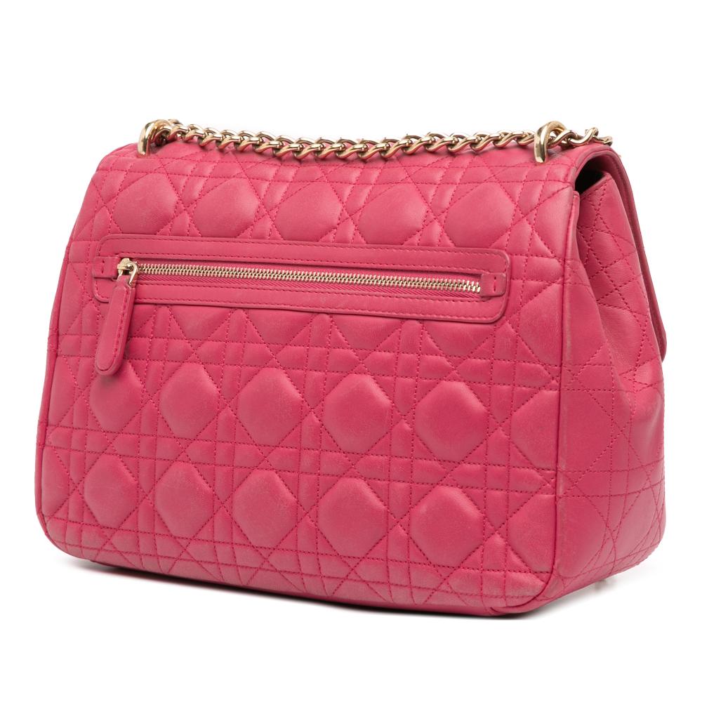 Christian Dior B Dior Pink Blush Lambskin Leather Leather Large Lambskin Cannage Miss Dior Flap Italy