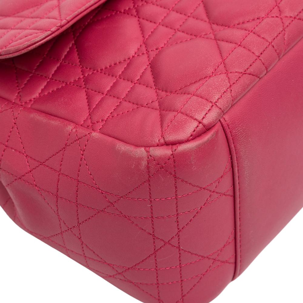 Christian Dior B Dior Pink Blush Lambskin Leather Leather Large Lambskin Cannage Miss Dior Flap Italy