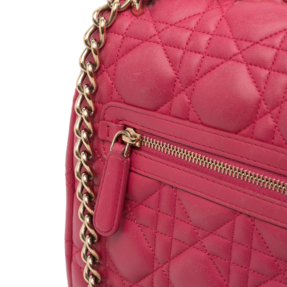 Christian Dior B Dior Pink Blush Lambskin Leather Leather Large Lambskin Cannage Miss Dior Flap Italy