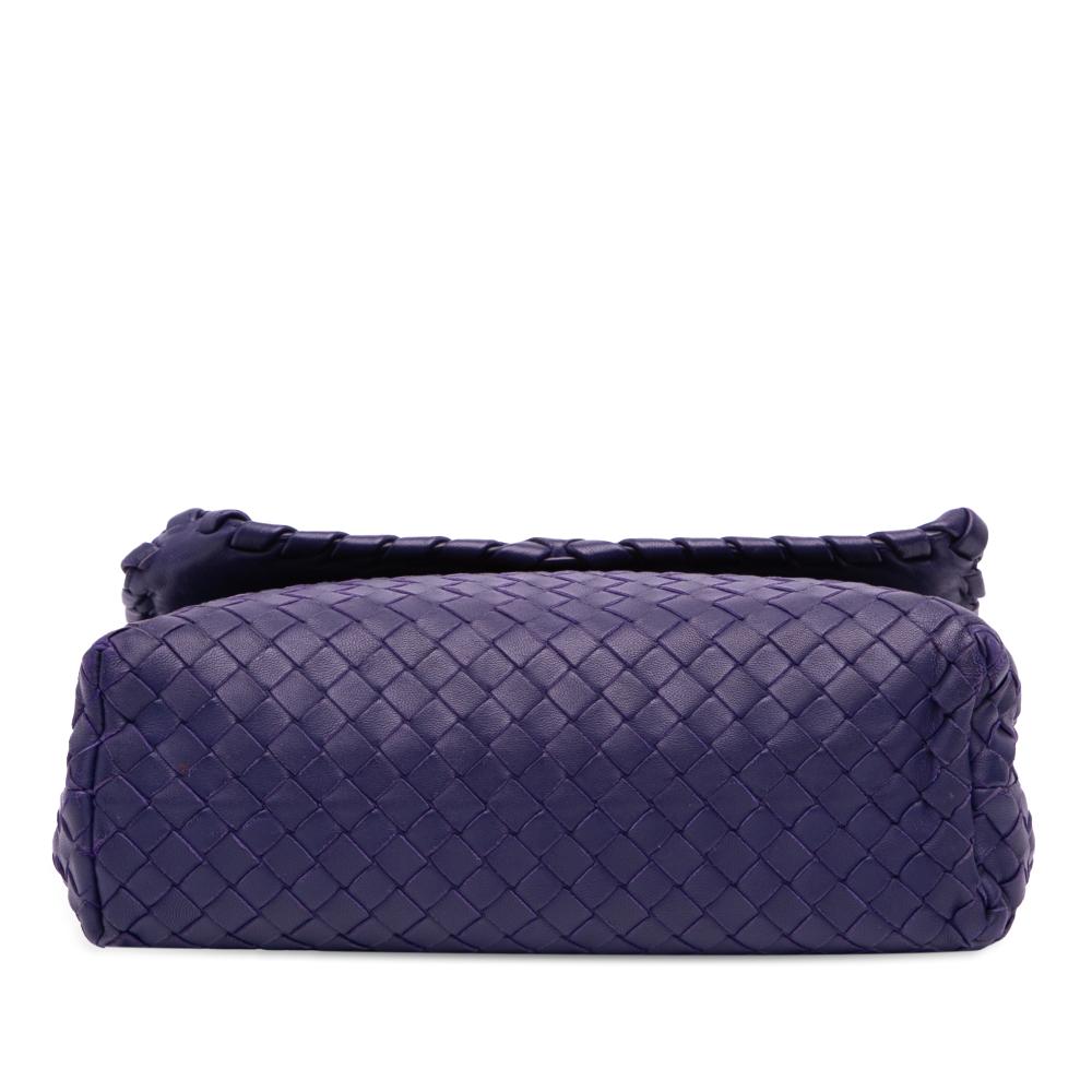 Bottega Veneta Purple Small Nappa Intrecciato Olimpia Shoulder Bag Italy