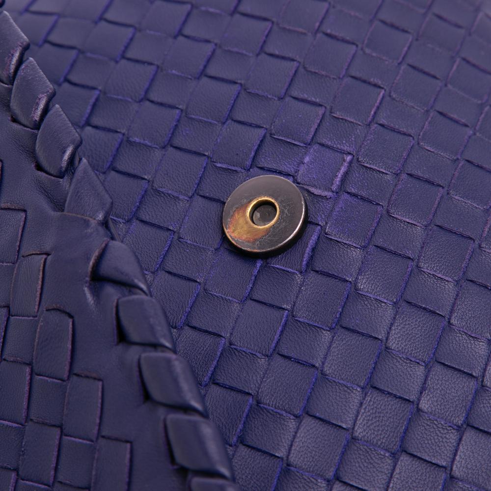 Bottega Veneta Purple Small Nappa Intrecciato Olimpia Shoulder Bag Italy