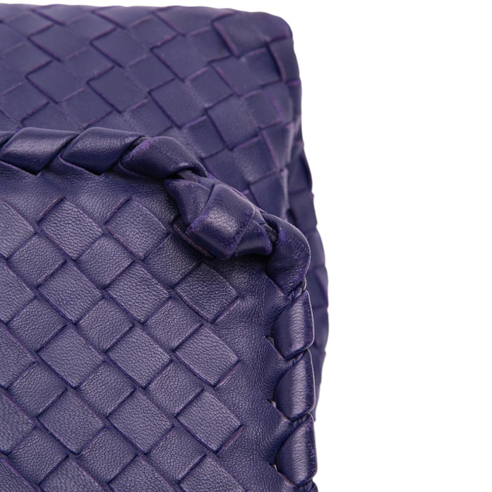 Bottega Veneta Purple Small Nappa Intrecciato Olimpia Shoulder Bag Italy
