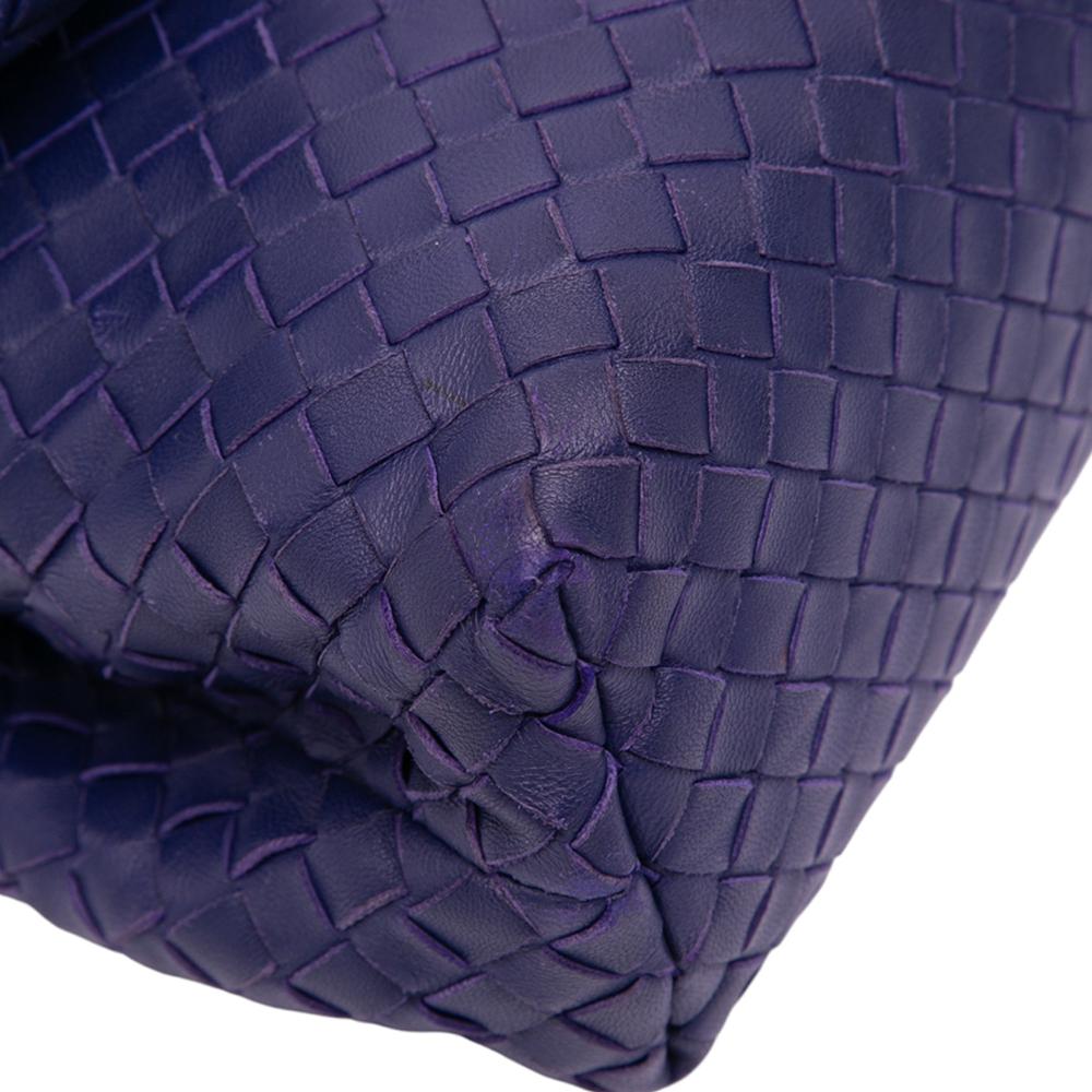 Bottega Veneta Purple Small Nappa Intrecciato Olimpia Shoulder Bag Italy