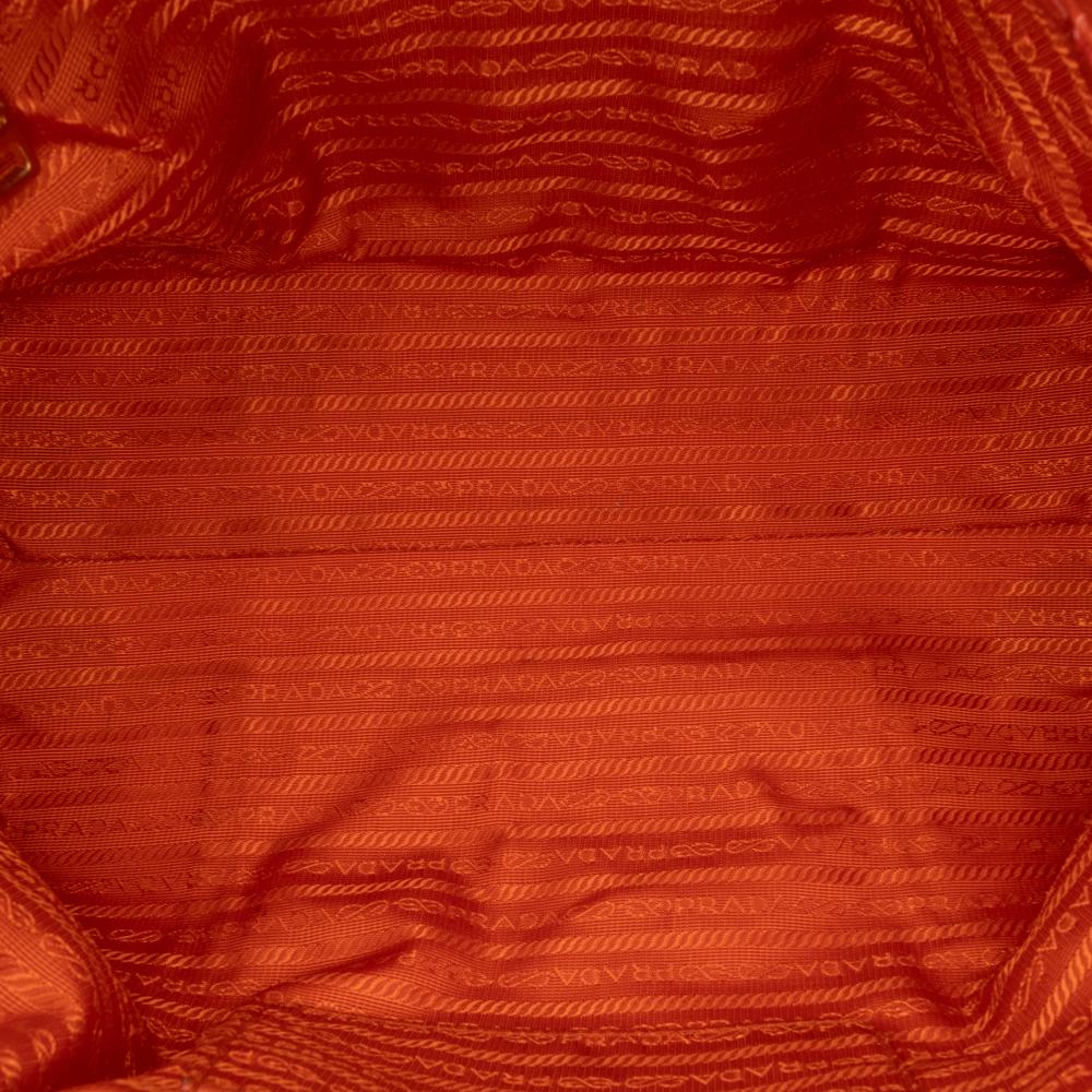 Prada B Prada Orange Calf Leather Vitello Shine Bauletto Satchel China