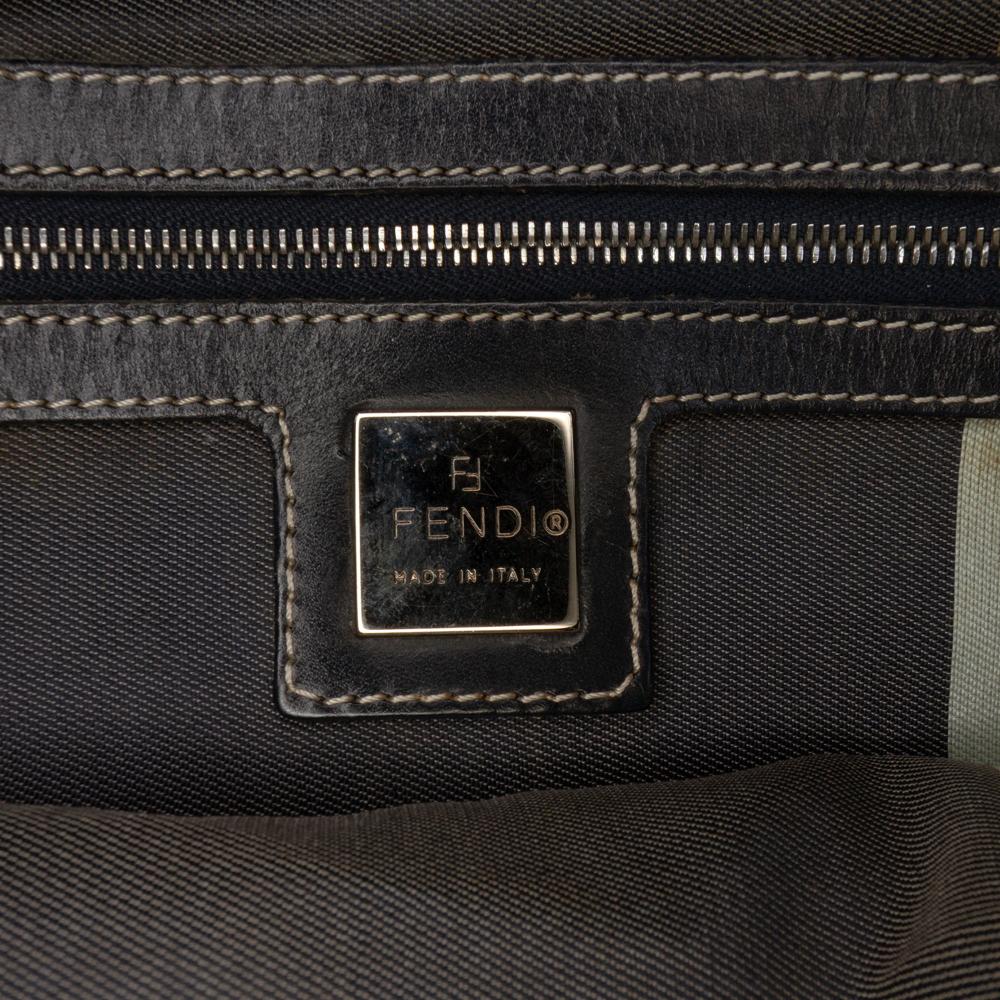 Fendi B Fendi Blue Navy Canvas Fabric FF Marble Mamma Forever Italy