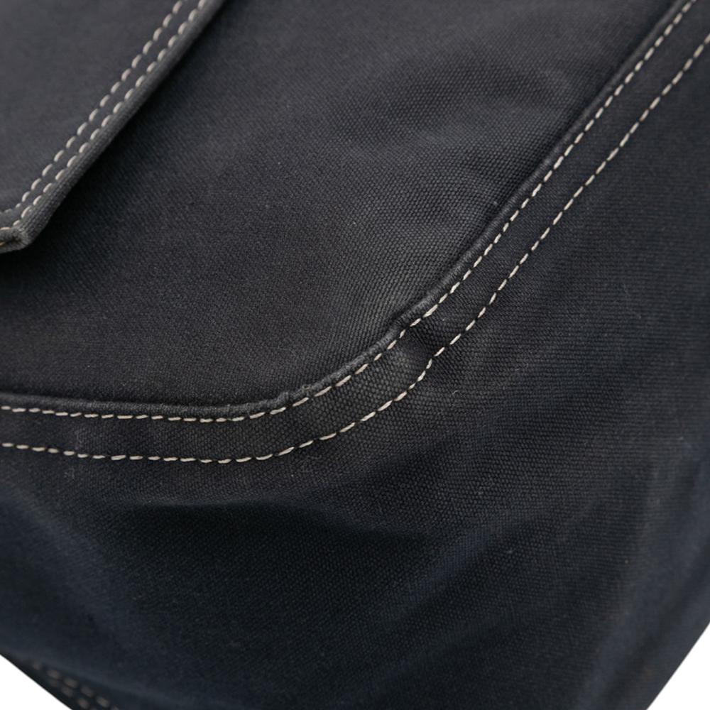 Fendi B Fendi Blue Navy Canvas Fabric FF Marble Mamma Forever Italy