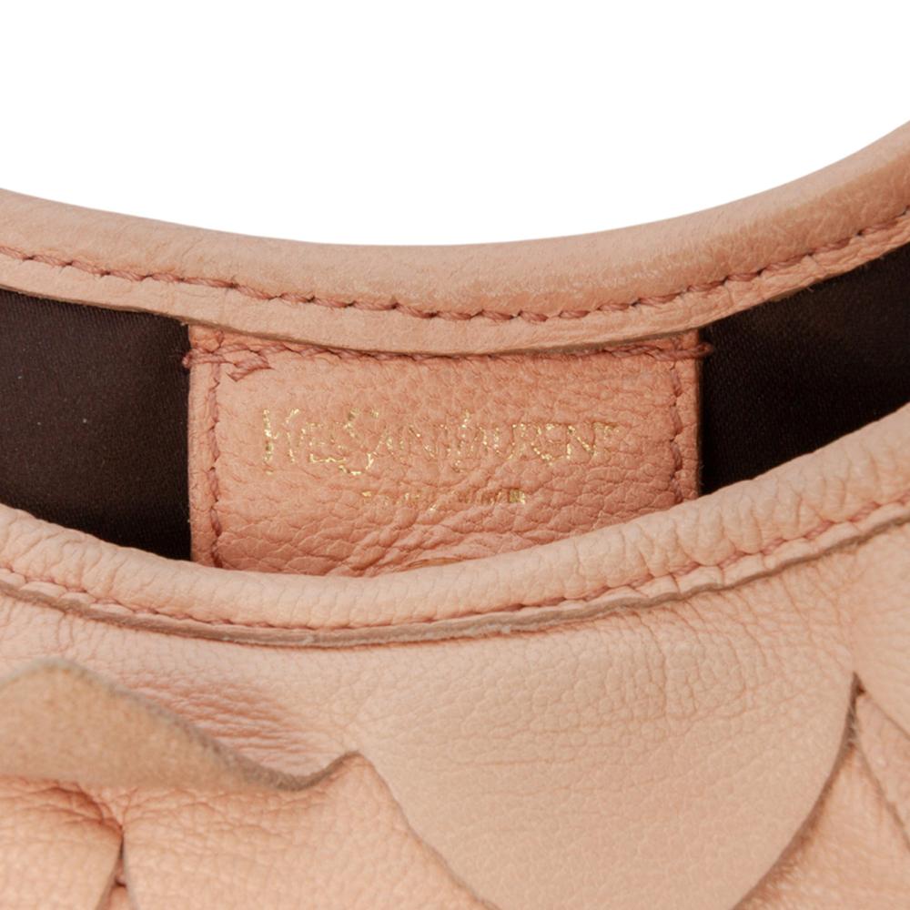 Saint Laurent B Saint Laurent Pink Salmon Calf Leather St Tropez Fish Scale Hobo Italy