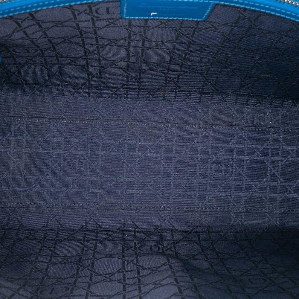 Christian Dior B Dior Blue Patent Leather Leather Large Patent Cannage Lady Dior Italy