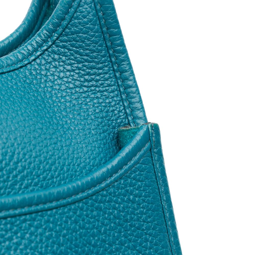 Hermès B Hermès Blue Peacock Calf Leather Clemence Evelyne III 29 France