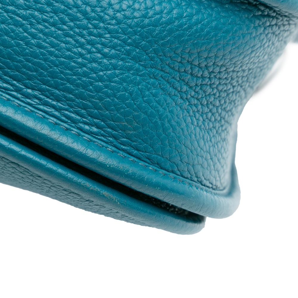 Hermès B Hermès Blue Peacock Calf Leather Clemence Evelyne III 29 France