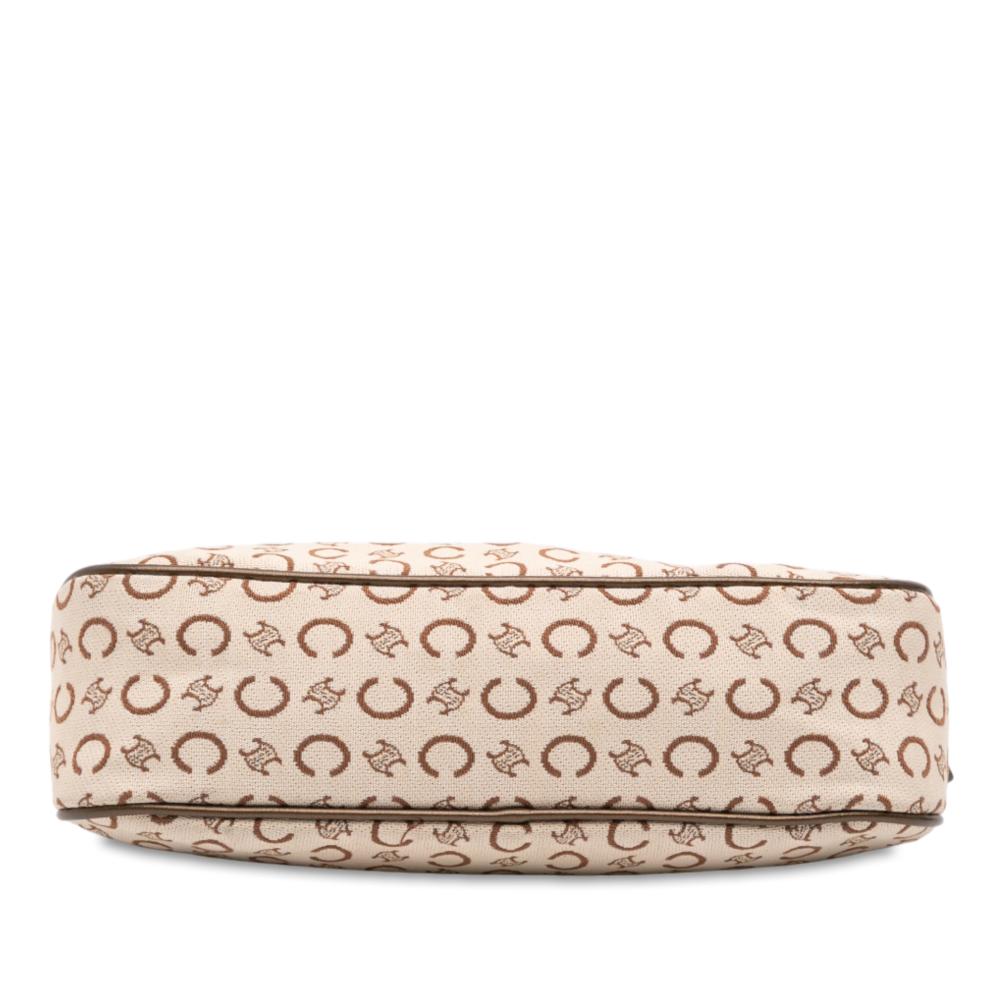 Celine B Celine Brown Beige Canvas Fabric C Macadam Shoulder Bag Italy
