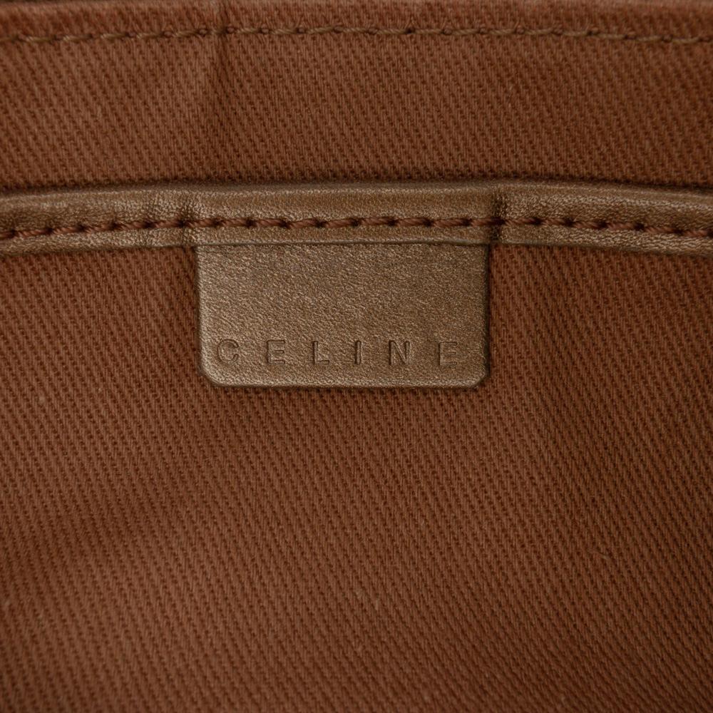 Celine B Celine Brown Beige Canvas Fabric C Macadam Shoulder Bag Italy