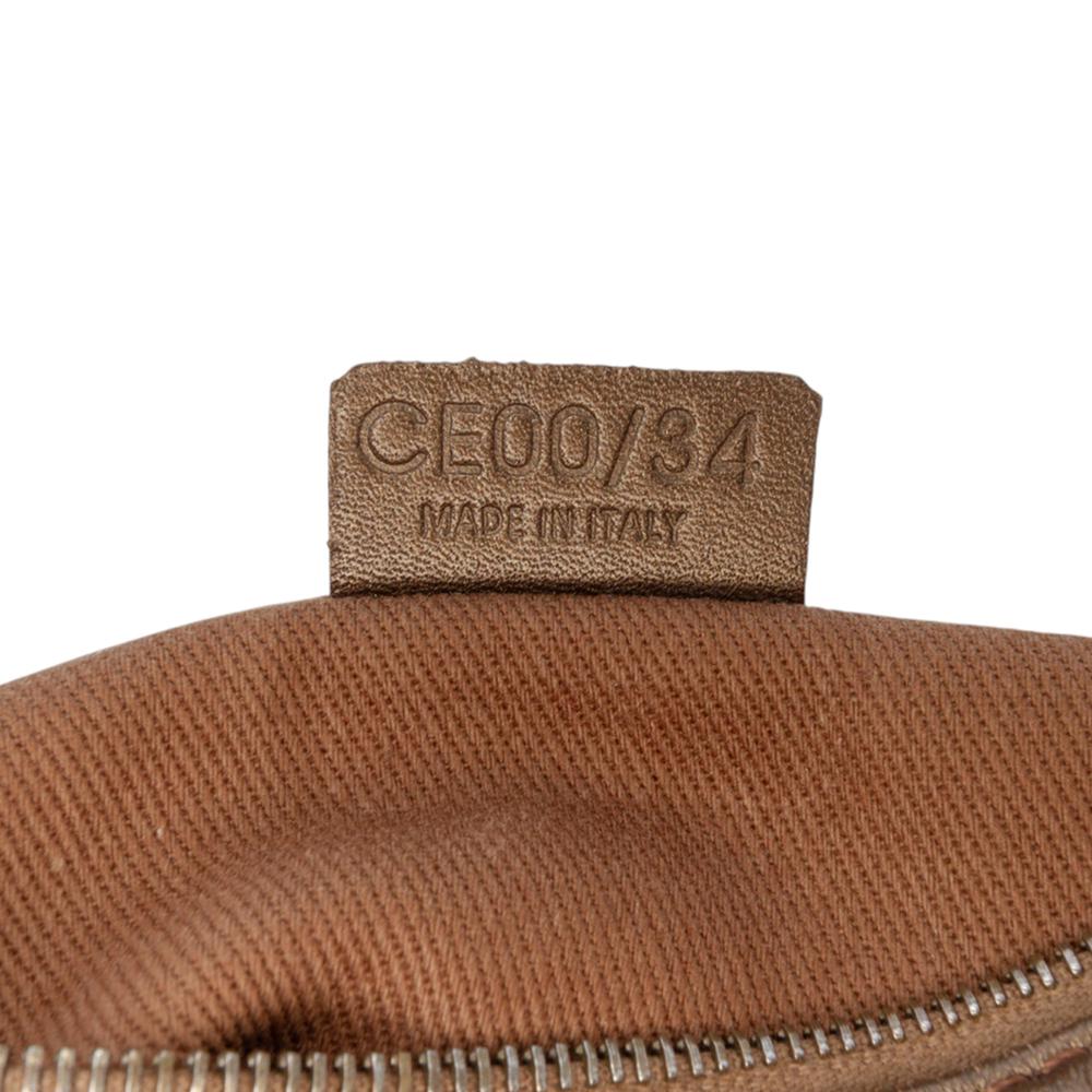 Celine B Celine Brown Beige Canvas Fabric C Macadam Shoulder Bag Italy