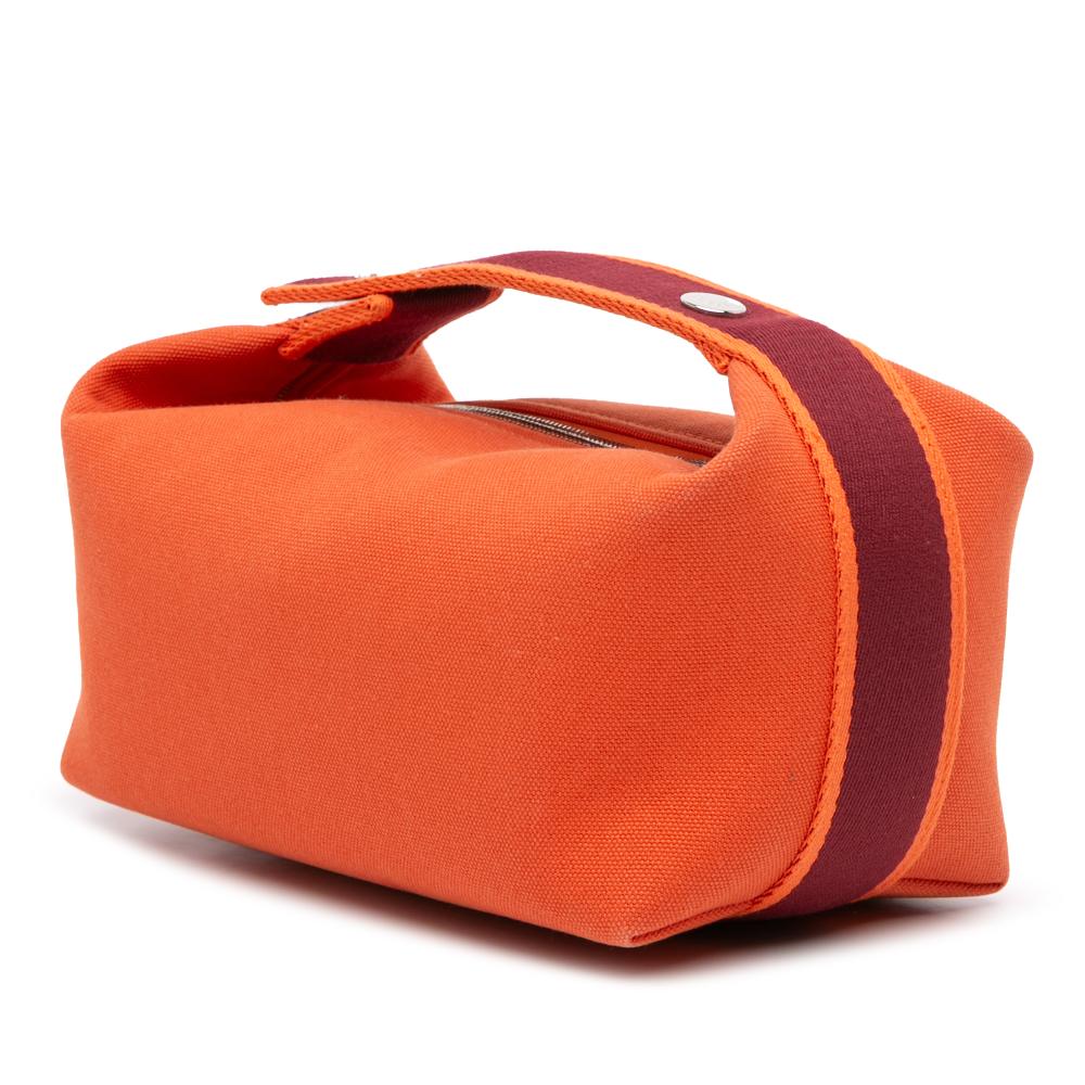 Hermès B Hermès Orange Dark Orange with Red Dark Red Canvas Fabric Small Toile Bride A Brac Case France