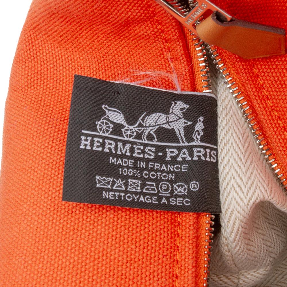 Hermès B Hermès Orange Dark Orange with Red Dark Red Canvas Fabric Small Toile Bride A Brac Case France
