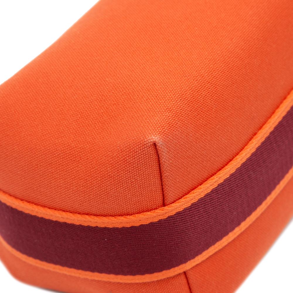 Hermès B Hermès Orange Dark Orange with Red Dark Red Canvas Fabric Small Toile Bride A Brac Case France