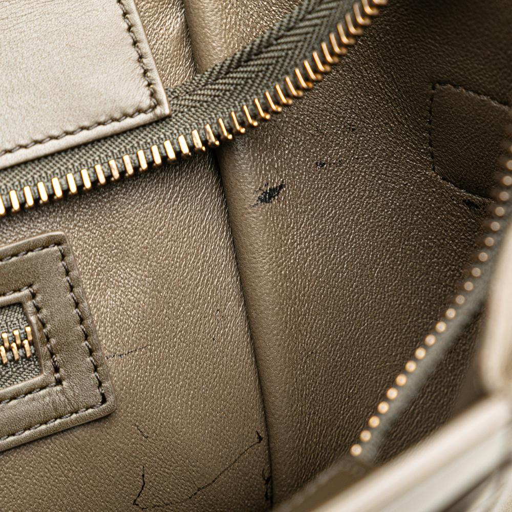 Celine B Celine Yellow with Brown Calf Leather Micro Tricolor Luggage Tote Italy