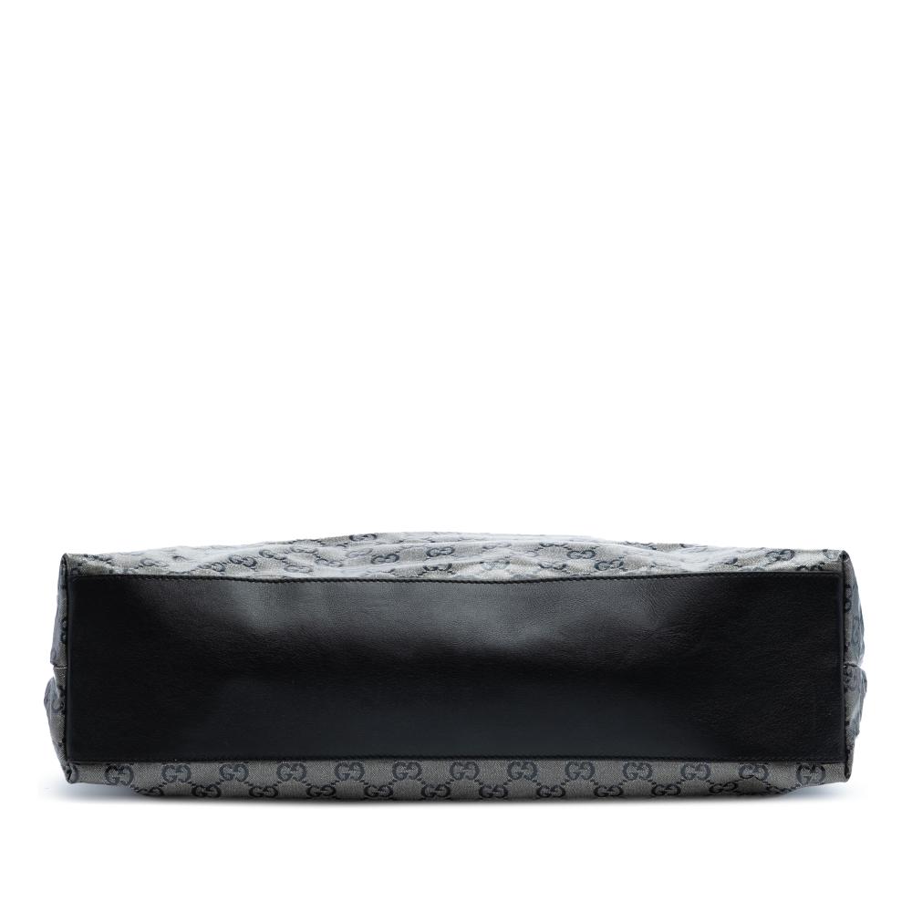 Gucci AB Gucci Brown Beige Coated Canvas Fabric GG Crystal Vertical Tote Italy