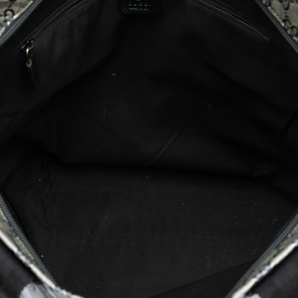 Gucci AB Gucci Brown Beige Coated Canvas Fabric GG Crystal Vertical Tote Italy